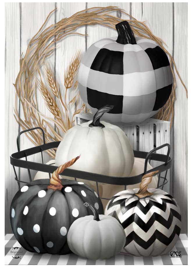 Black & White Pumpkins Garden Flag